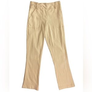 Diane Von Furstenberg Womens Size 4 High Waist Beige Flared Leg Stretch Pants